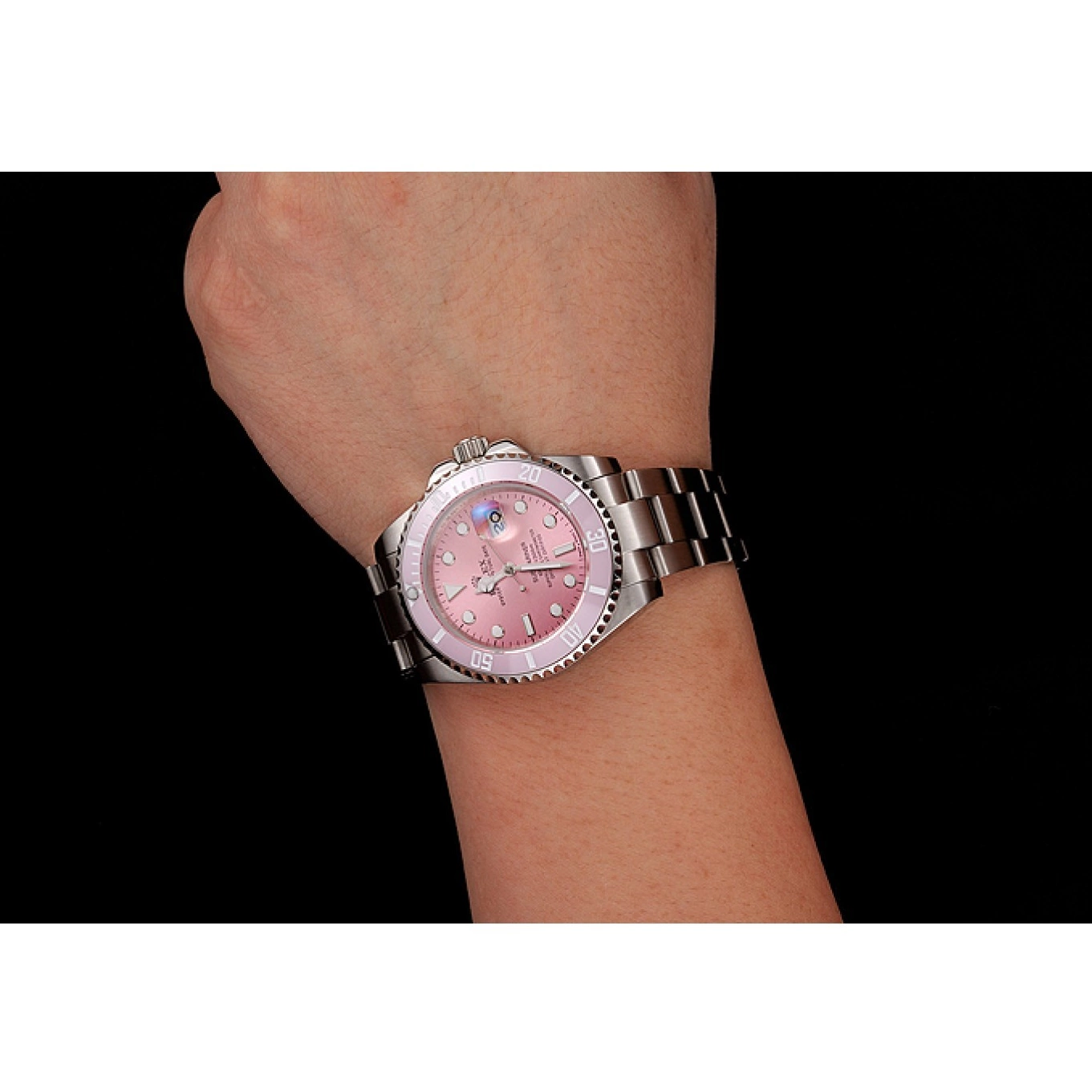 MiroTime 0822 Rolex Submariner Pink Dial Pink Bezel Stainless Steel Bracelet 1453865